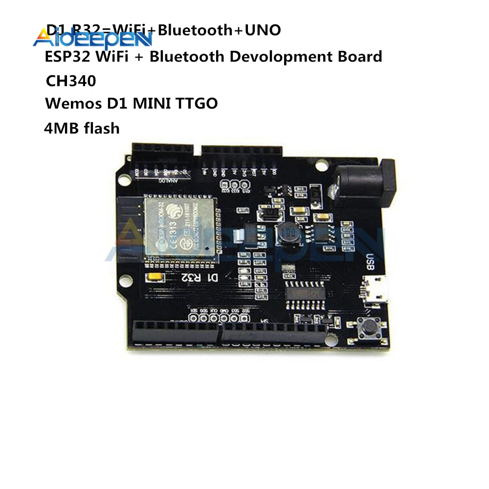 Беспроводная плата разработки ESP32 с Wi Fi и Bluetooth CH340 для Wemos D1 USB интерфейс UNO R3 R32