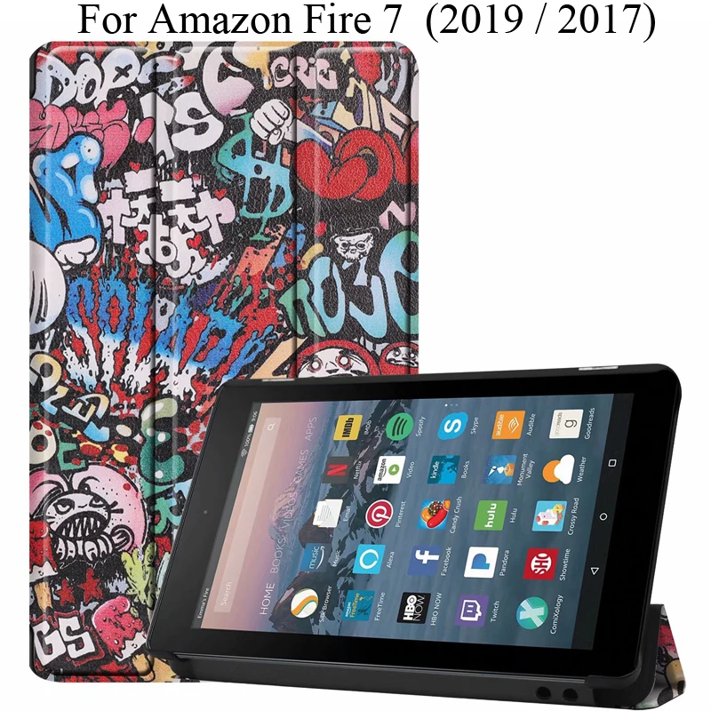 Тонкий милый чехол для Amazon Fire 7 2019 чехлы Kindle Fire7 2017 дюймов планшета электронная
