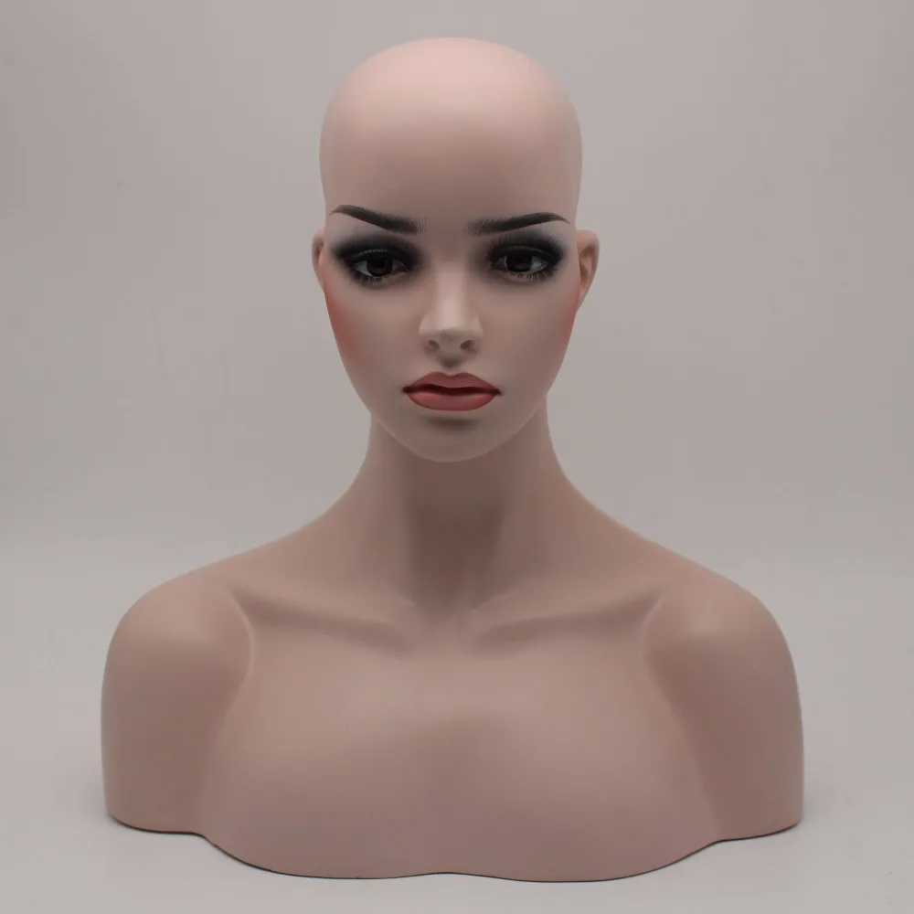 

Female Realistic Fiberglass Mannequin Head Bust Sale For Wig Jewelry And Hat Display