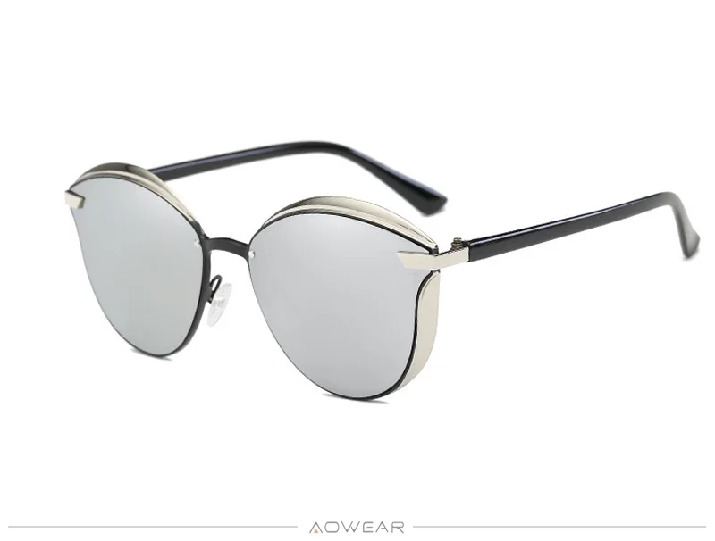 AOWEAR, модные, кошачий глаз, солнцезащитные очки, женские, поляризационные, Роскошные, качественные, зеркальные, кошачий глаз, солнцезащитные очки, для девушек, UV400, защита для глаз, оттенки