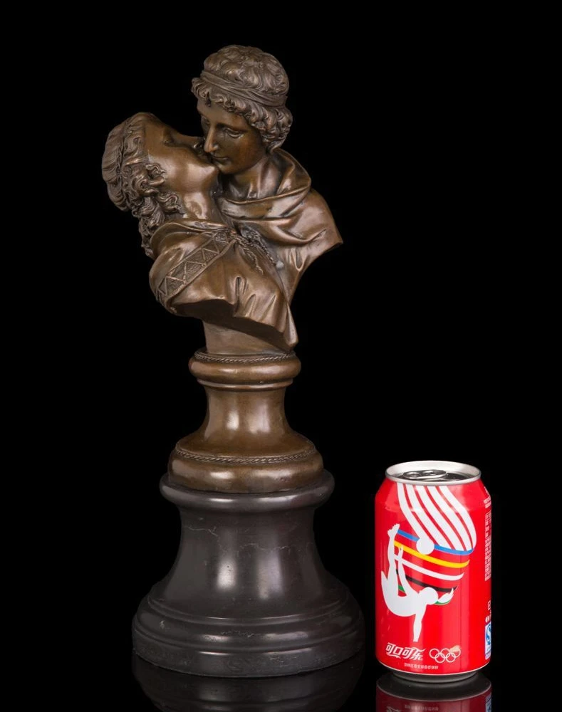 Zm скульптура в стиле арт деко винтажная мужская женщина с поцелуями Бронзовая