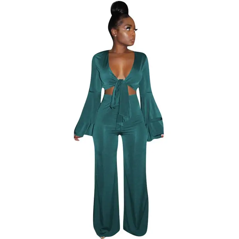 Сексуальный клубный однотонный комплект из 2 предметов женский укороченный топ с