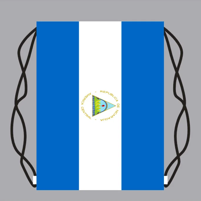 Drawstring рюкзак сумка с Флаг Никарагуа небольшой печать индивидуальный логотип |