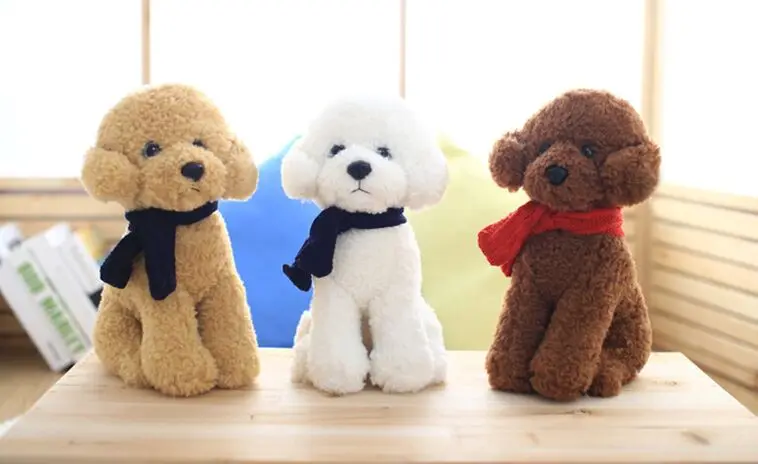 

about 33cm ted dog plush toy scarf dog soft throw pillow Christmas gift w1898