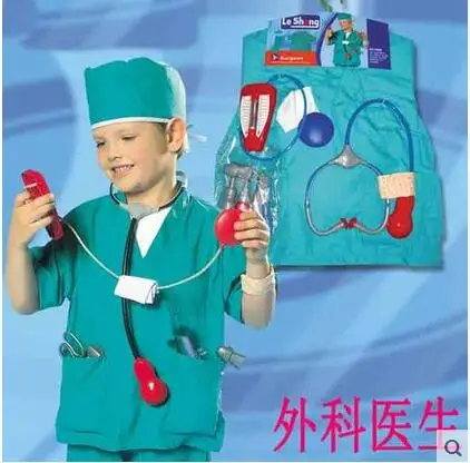 Girls Boys Halloween Costumes Surgeon Sets Doctor Cosplay Stage Wear Clothing Children Kids Party Clothes Free Drop Shipping New |