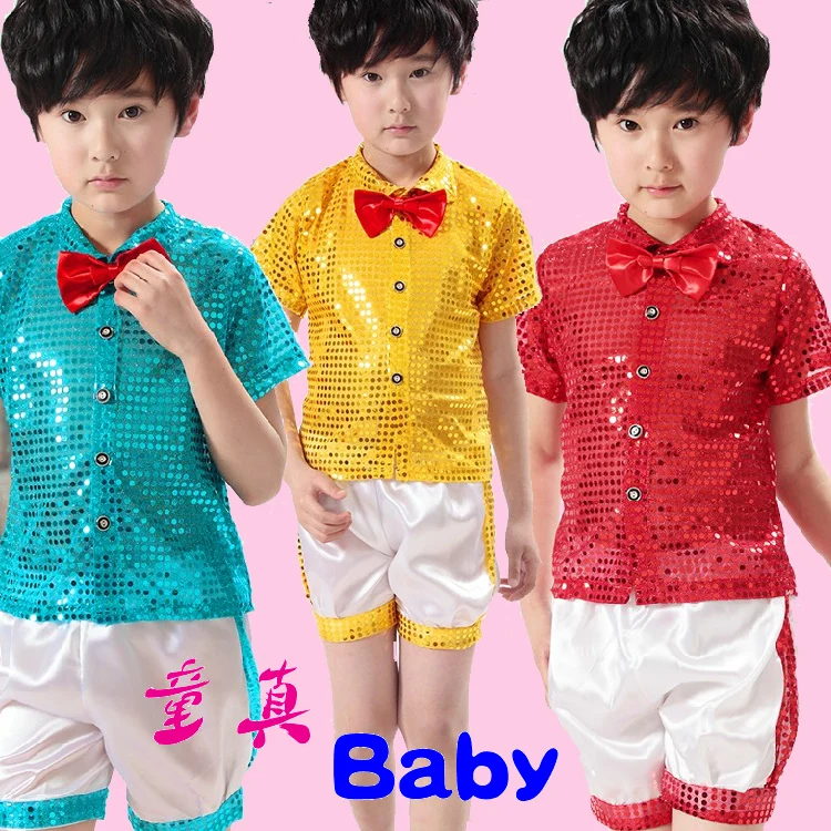 Костюм для джазовых танцев девочек топ с блестками в стиле хип-хоп Детский костюм