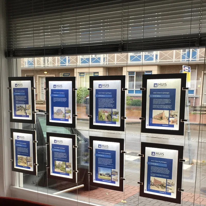 12 шт. магнитные акриловые рамки Двусторонняя подвесной светодиодный светильник