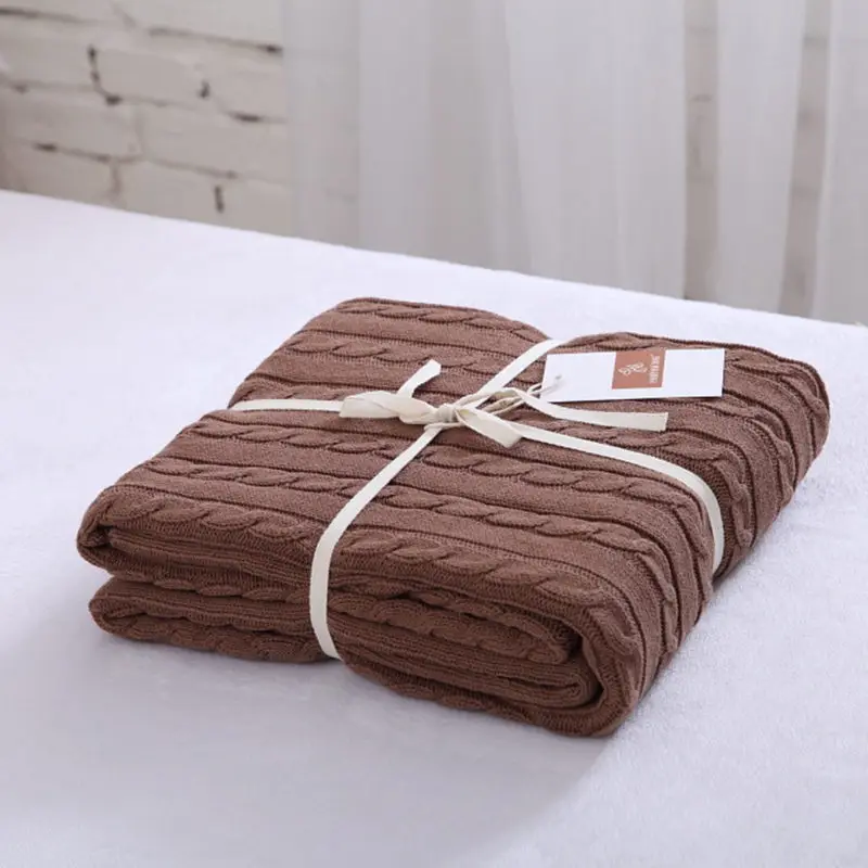 

Soft blanket for beds yarn knitted polar plaid cotton nordic throw blanket for sofa adult travle home textiles