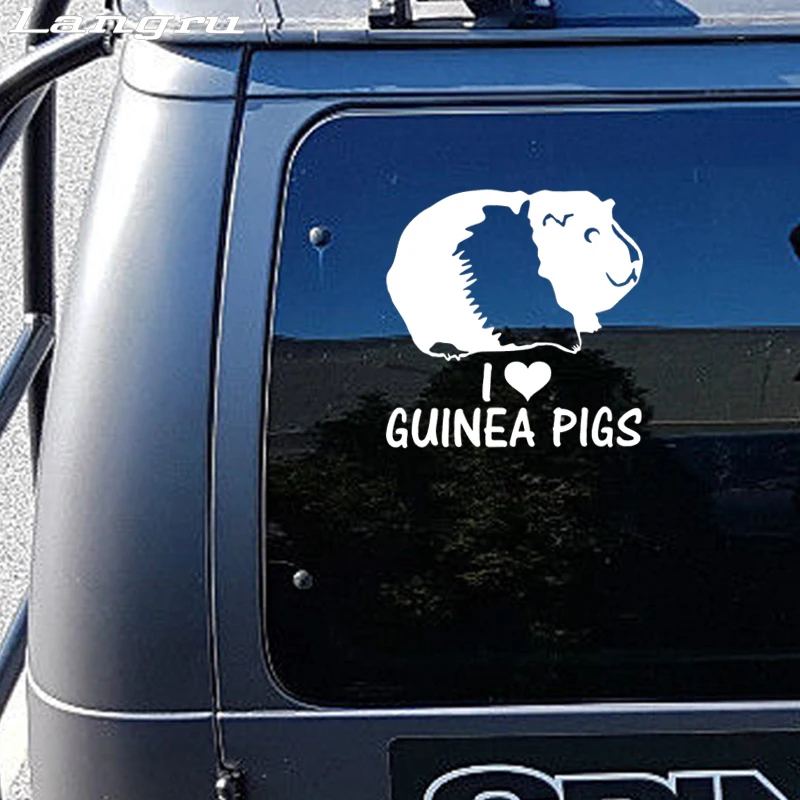Langru горячая Распродажа I Love Pig Виниловая наклейка для автомобиля фото грызуны