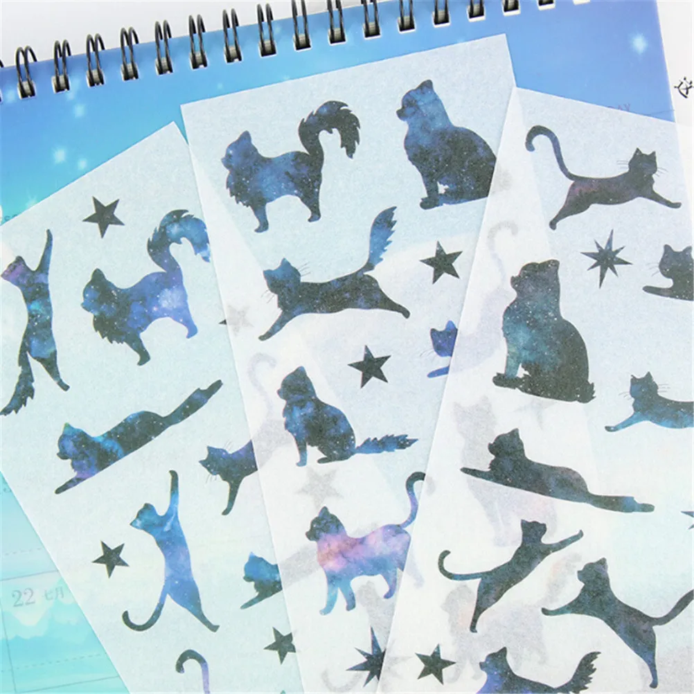 6Pcs/Set Star Cats Label Stickers Set Decorative Stationery For Moto Car &amp Suitcase Cool Fashion Laptop Toys | Игрушки и хобби