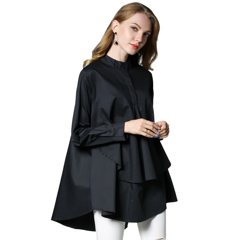 Женская осенняя черная блузка топы 2020 женская винтажная одежда повседневная