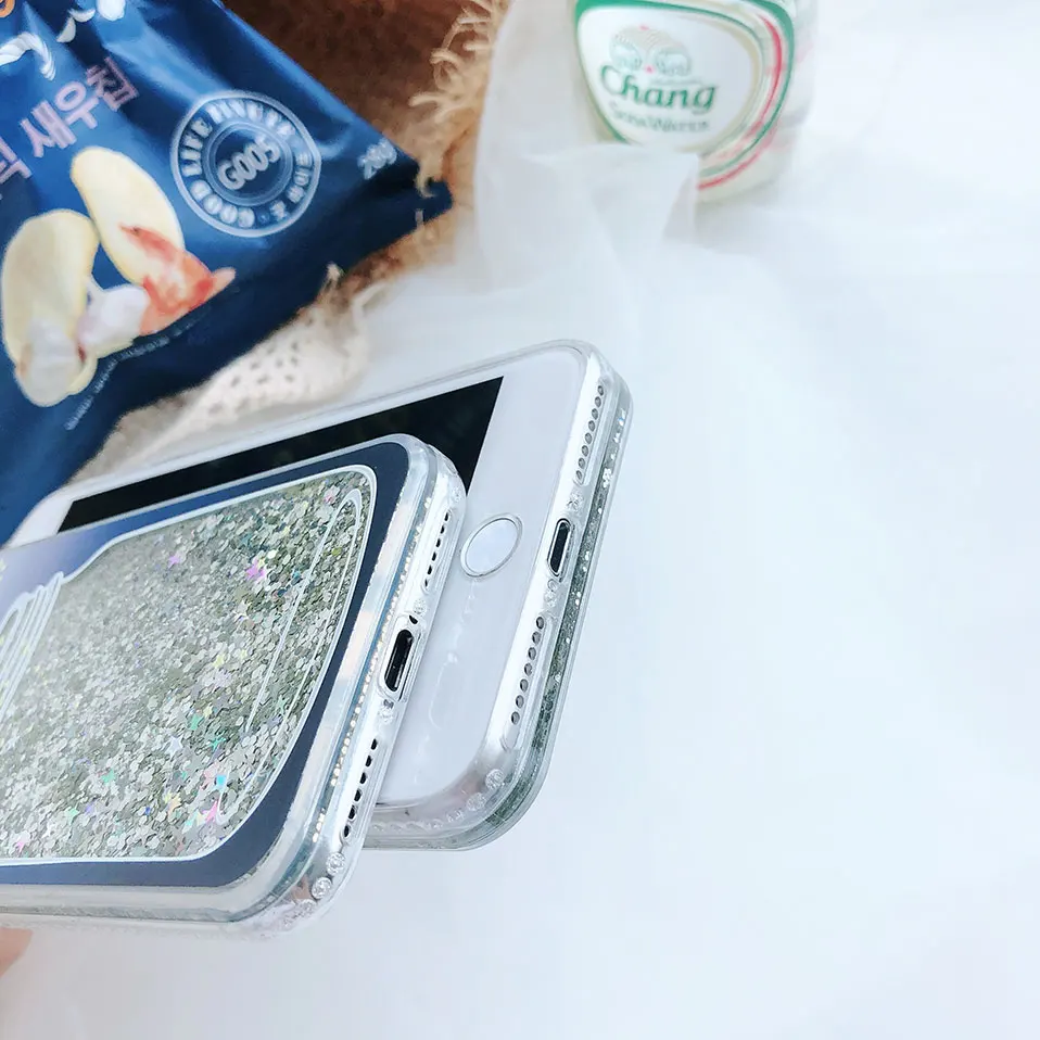 Phone Case For iPhone 6 6S 7 8 Plus Capa Glitter Quicksand Wishing Bottle Cases plus TPU PC X Funda x 6s |