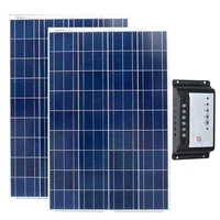 solar set 200w solar panel 12v 100w 2pcs solar charge controller 12v24v 10a solar battery charger motorhome caravan car camp