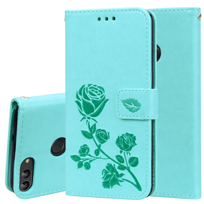 Light Green Huawei P Smart Case Soft Silicon TPU Wallet Flip Leather Phone Case For Huawei P Smart Cover FIG-LX1 Enjoy 7S Case - Цвет: Light Green