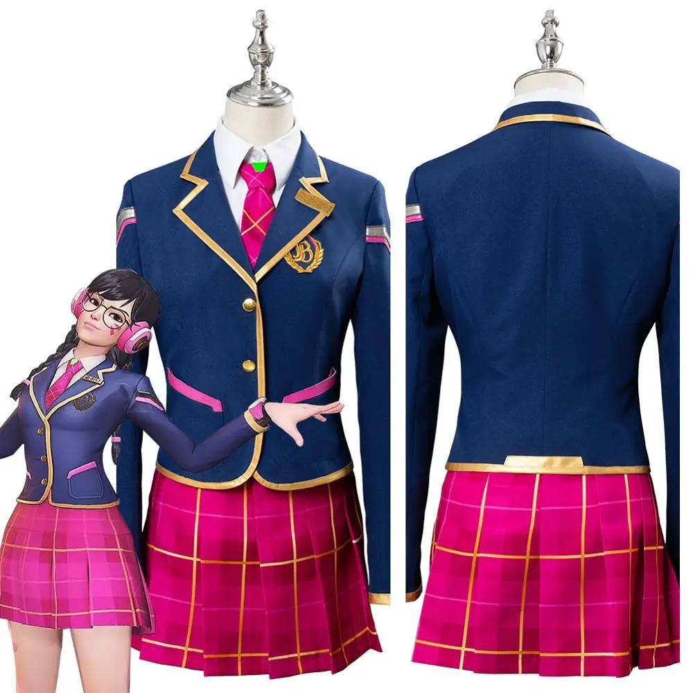 

OW DVA D.VA Hana Song Young School Cosplay Costume Halloween Carnival costumes