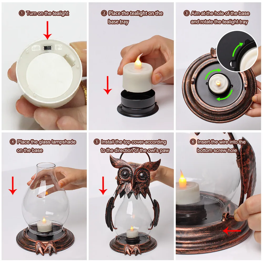 Держатель для подсвечников GiveU в виде совы Хэллоуина подвесной фонарь декора