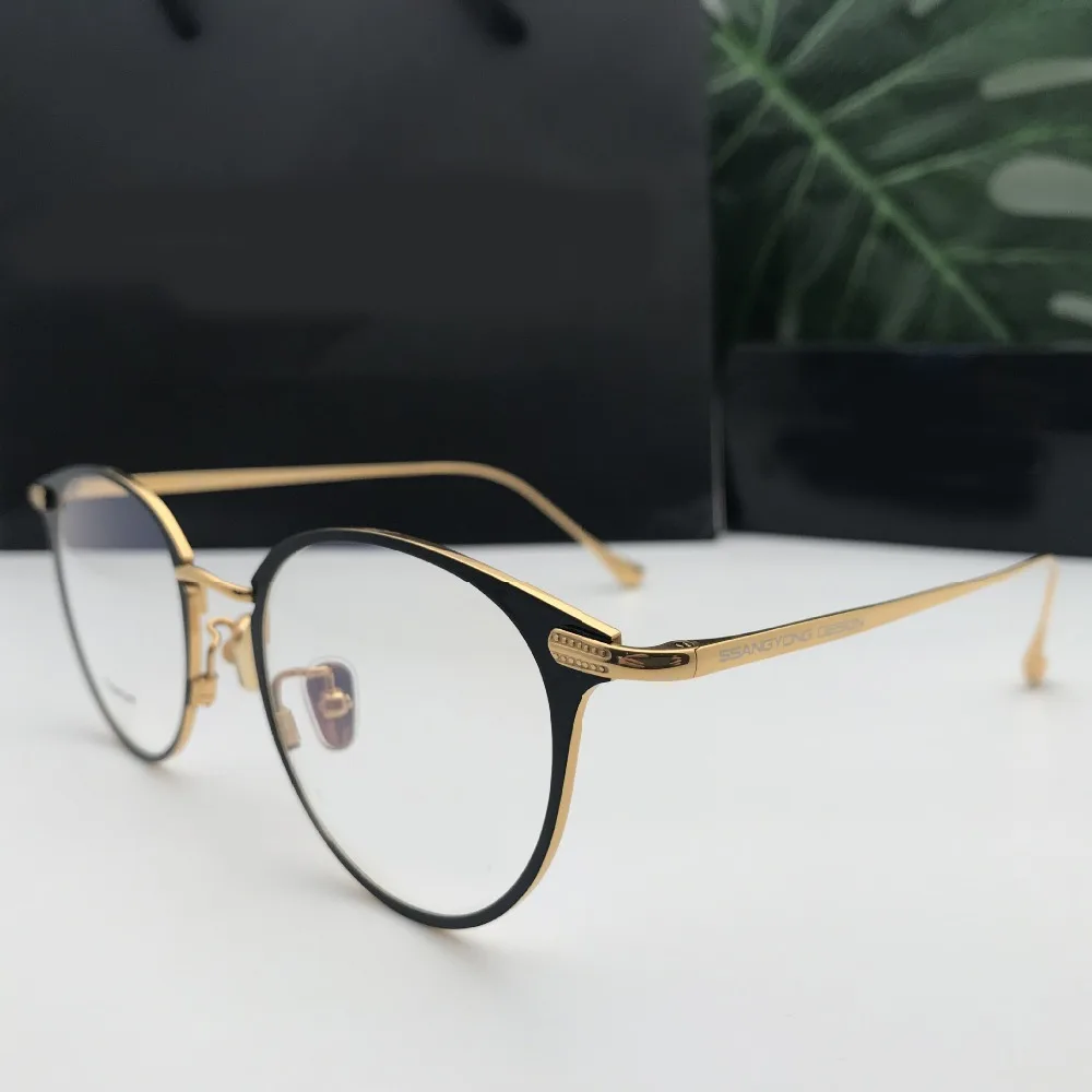 Винтажные оптические очки круглой формы 100% чистый титан по назначению Gafas Oculos De
