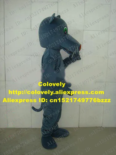 New Blue Panther Mascot Costume Mascotte Leopard Pard Cougar Jaquar With Green Bright Eyes Big Red Nose Adult No.768 Free Ship |