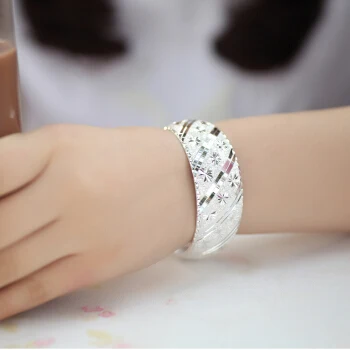Женский браслет со звездами из серебра 999 пробы|bangles fashion|bangles for womenbangles men |