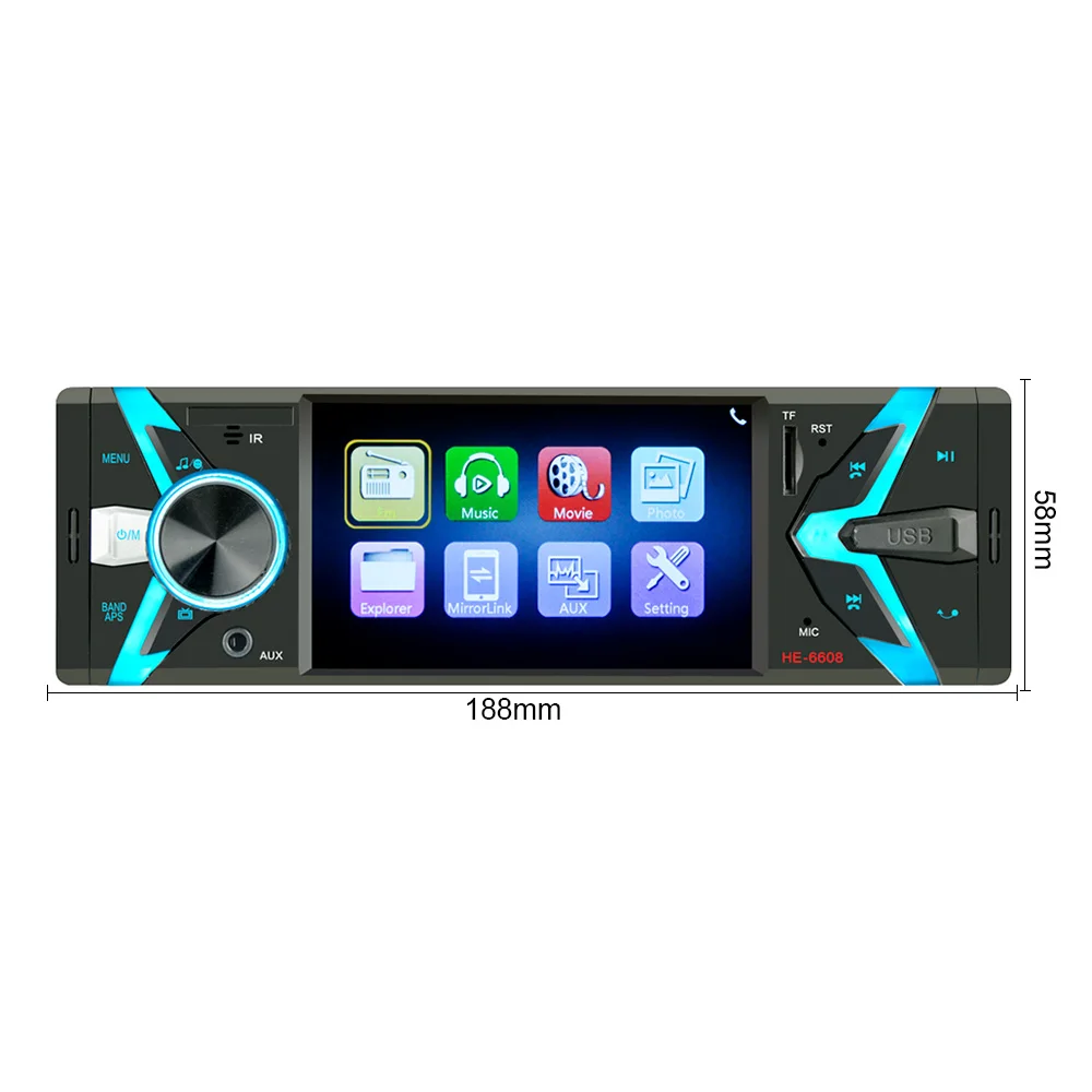 AIYIMA 4 1 &quot1 Din цифровой Дисплей Bluetooth универсальный автомобильный MP5 плеер USB TF