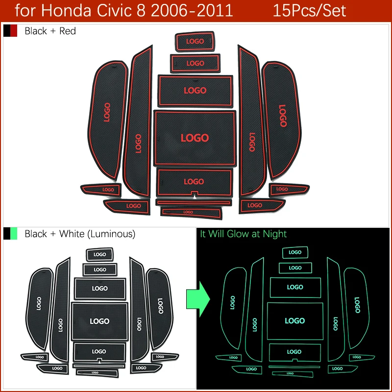 Противоскользящий коврик для ворот Honda Civic 2006 2011 8 го поколения резиновые
