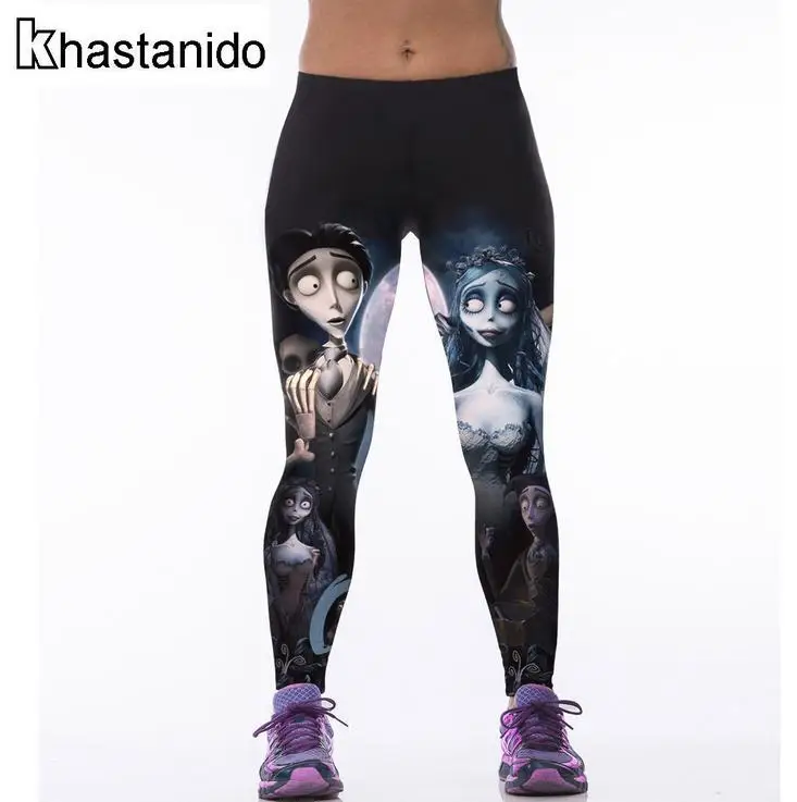 Труп невесты 3d печатных леггинсы женщины секси спортивные панк-рок легинсы для