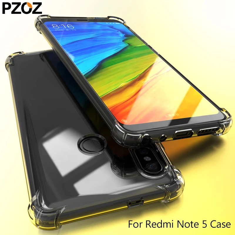 Pzoz redmi note 5 pro чехол силиконовый прозрачный для телефона xiaomi мягкий ударопрочный