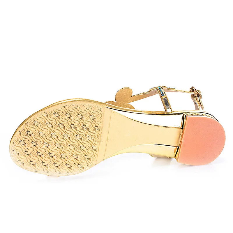 New Summer Style Sexy High Quality Elegant Women's Shoes Leather Heels Rhinestones Flip-Flops Sandals Casual Wedding Size 11