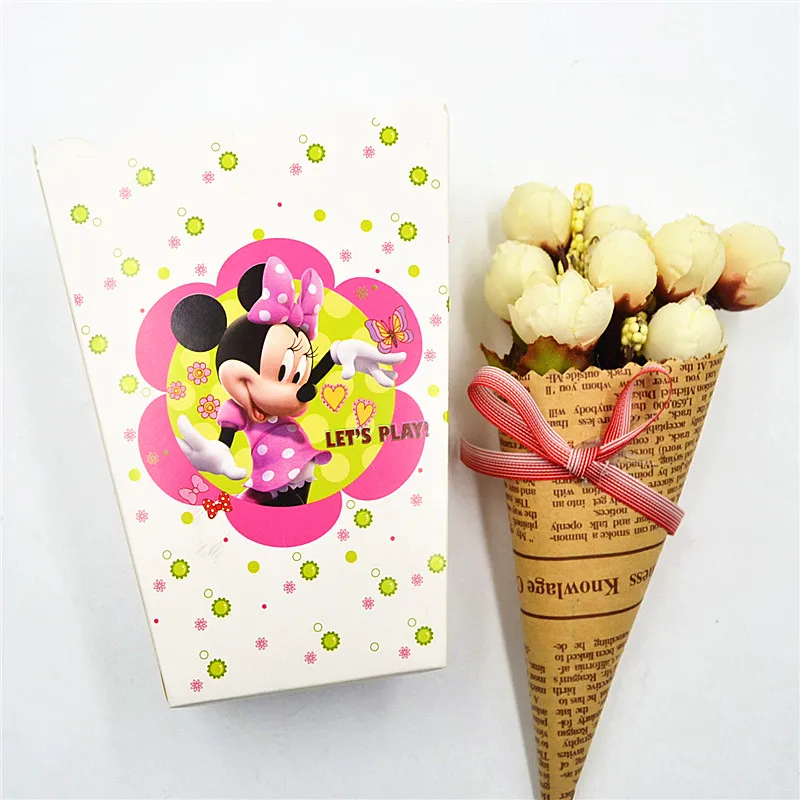 6 шт./компл. забавная Минни Маус товары для дня рождения попкорн коробка чехол