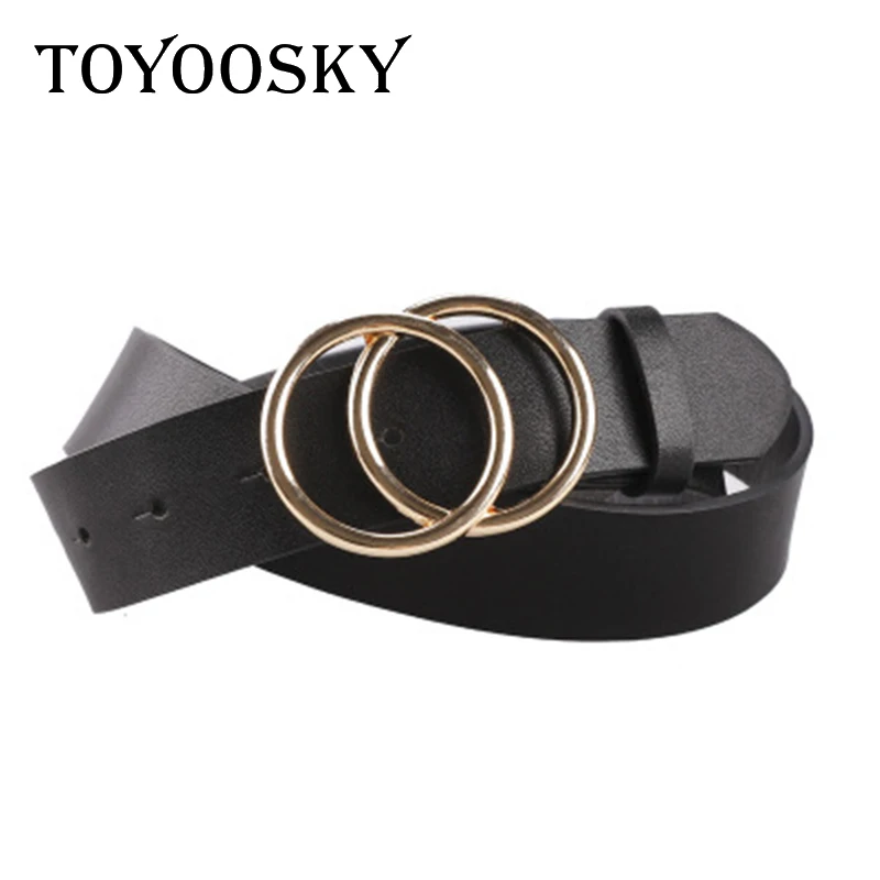 Женский ремень с золотыми пряжками TOYOOSKY дизайнерский кожаный 2019 | Аксессуары для
