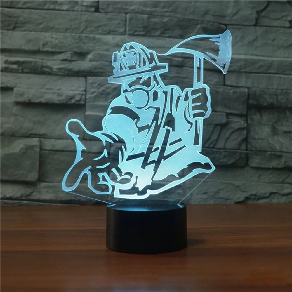 Take The Axe Fireman 3d Light Colorful Led Visual Gift Atmosphere | Лампы и освещение