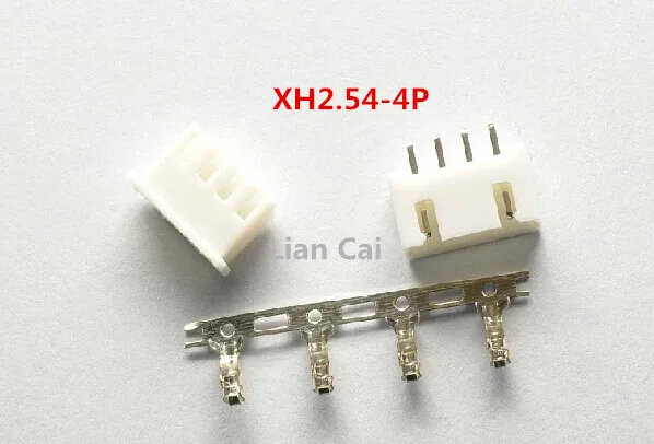 

100Set XH2.54 2.54mm 4Pin 4P 180degree Male Pin Header+Terminal+Female Housing XH2.54-4P Connector Kit