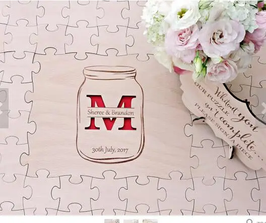 Персонализированные якорь jar морской пазл Свадьба День гостей книги