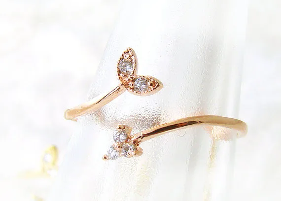 Newest Listing Leaf Sprout Ring Adjustable Knuckle Wrap | Украшения и аксессуары