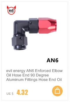 Evil energy AN10 усиленные концевые фитинги для шланга 90 градусов, алюминиевый фитинг для масляного топливного шланга, адаптер для масляного охладителя, комплект
