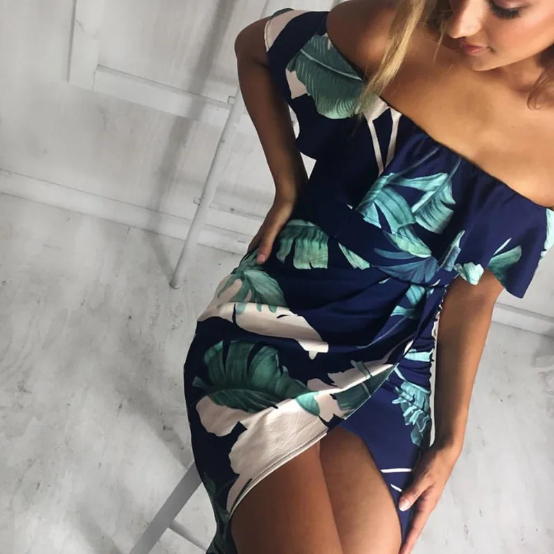 Женская сексуальная юбка с оборками и открытыми плечами облегающая мини-юбка