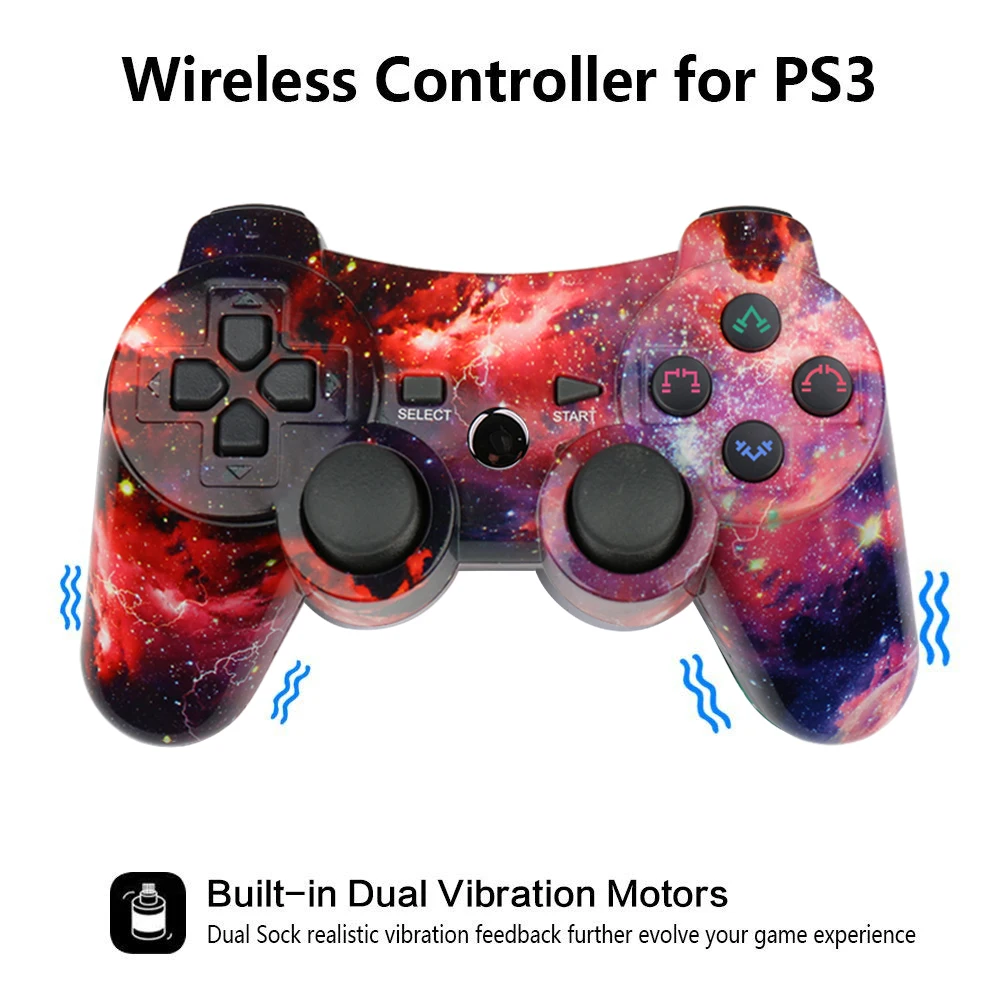 Беспроводной 6 осевой игровой контроллер Double Shock геймпад для Sony Playstation 3 шнур