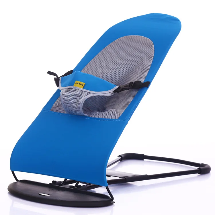 Baby Cradle Baby Rocking Chair Children's Lounge Chair Indoor Cradle Summer Baby Comforting Rocking Chair - Цвет: blue