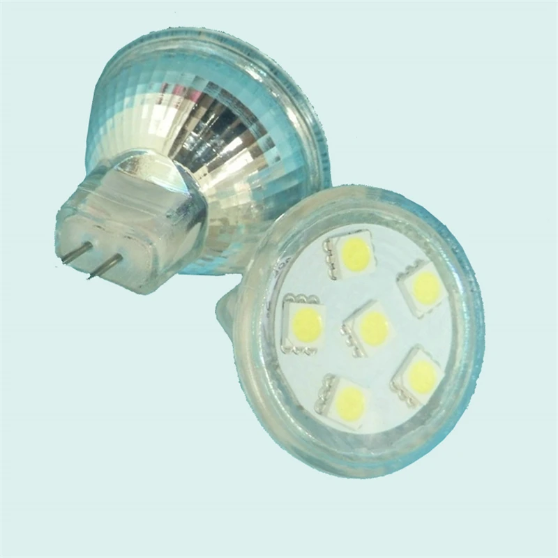 Светодиодная лампа MR11 10 шт./лот 6 светодиодов 5050 SMD светодиодный прожектор
