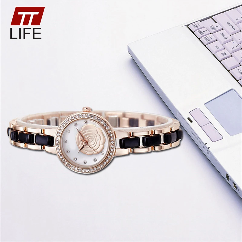 Новый Фирменный TTLIFE смотреть Камелия кварцевые часы Леди Розовый Смотреть