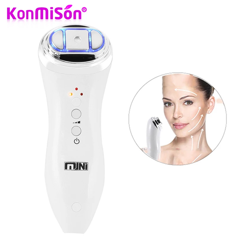 KONMISON мини Hifu сфокусированный ультразвук биполярный RF лицо шеи лифтинг Красота Массажер для удаление морщин Подтяжка радиочастотный