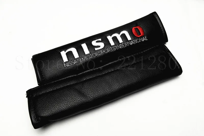 2Pcs Nismo Great Black PU Leather Car Seat Belt Shoulder Pad Cover Cushions | Автомобили и мотоциклы