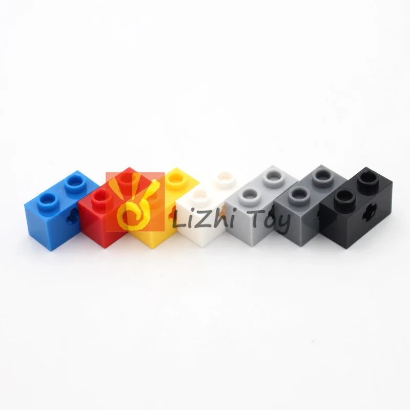 Кирпич Lizhi Technology 32064 1x2 с отверстием для оси толстая модель строительные блоки