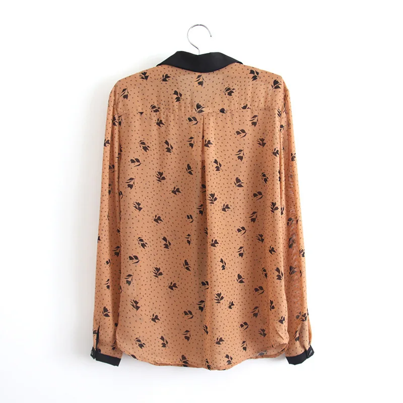 the new 2014 women's clothes han edition printed chiffon long sleeve shirt cultivate one's morality leisure |