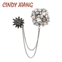 CINDY XIANG Стразы Сердце Брошь с кисточкой для женщин Белый Цвет Двойной булавка брошь пальто аксессуары длинные булавки высокое качество