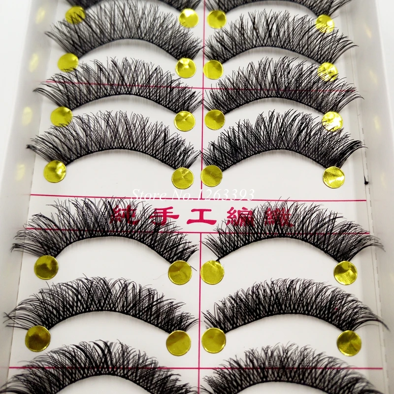 

YOKPN Makeup False Eyelashes Natural Thick False Eyelashes Cross Messy Comfortable Eyelashes False eyelashes 1 box 10 pairs