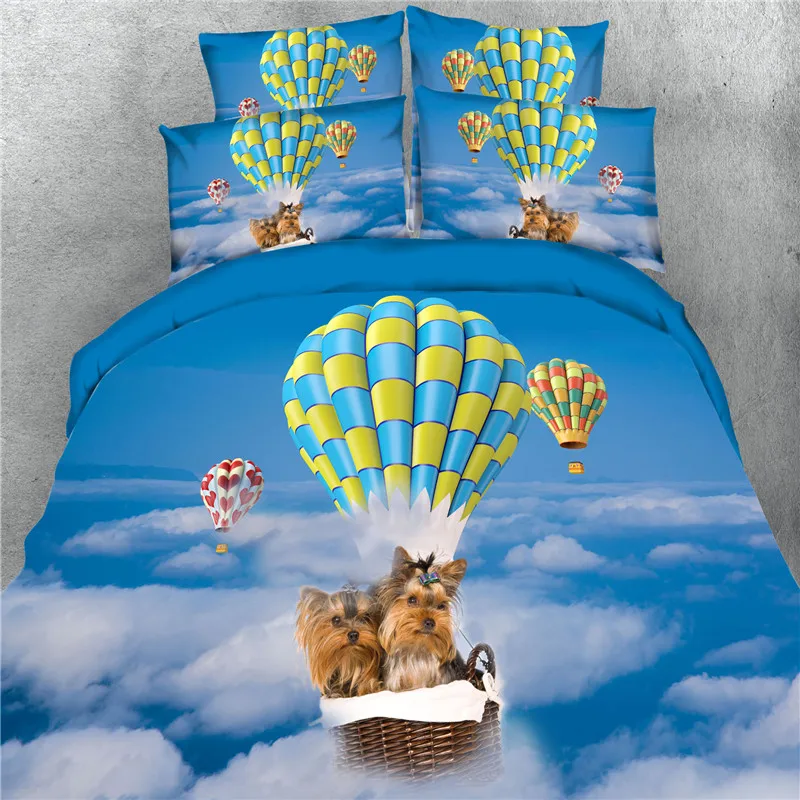 

Free shipping 100%cotton 3d animal elephant dog cat lion 4pcs bedding set without filling twin/full/queen/king/super king size