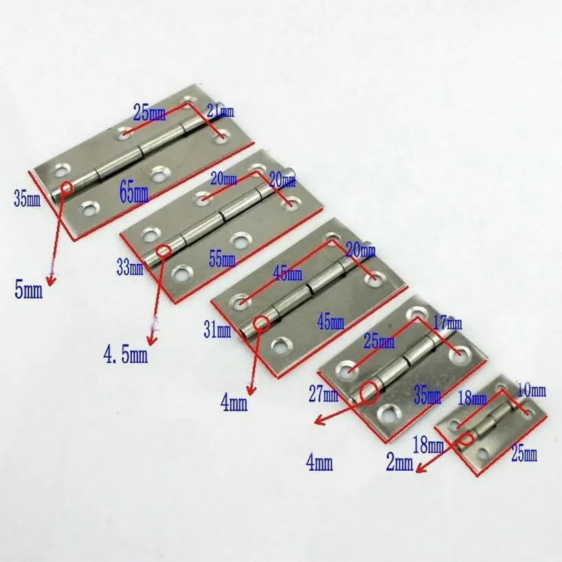 AISI304 Stainless Steel Door Hinge 24MM Size Long Folding Door Hinge Free Shipping 10 Pairs 2 inch long stainless steel self closing corner spring draw door hinge