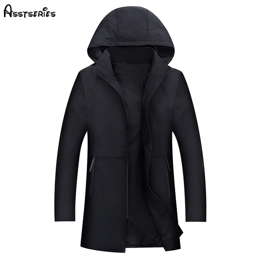 Осенне-зимние новые стильные мужские ветровки Молодежные длинные тренчи с