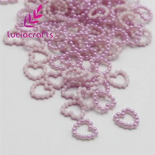 Lucia crafts 11 мм 48 шт Искусственный жемчуг в форме сердца для украшения телефона DIY Материал F0415 - Цвет: C14 light purple